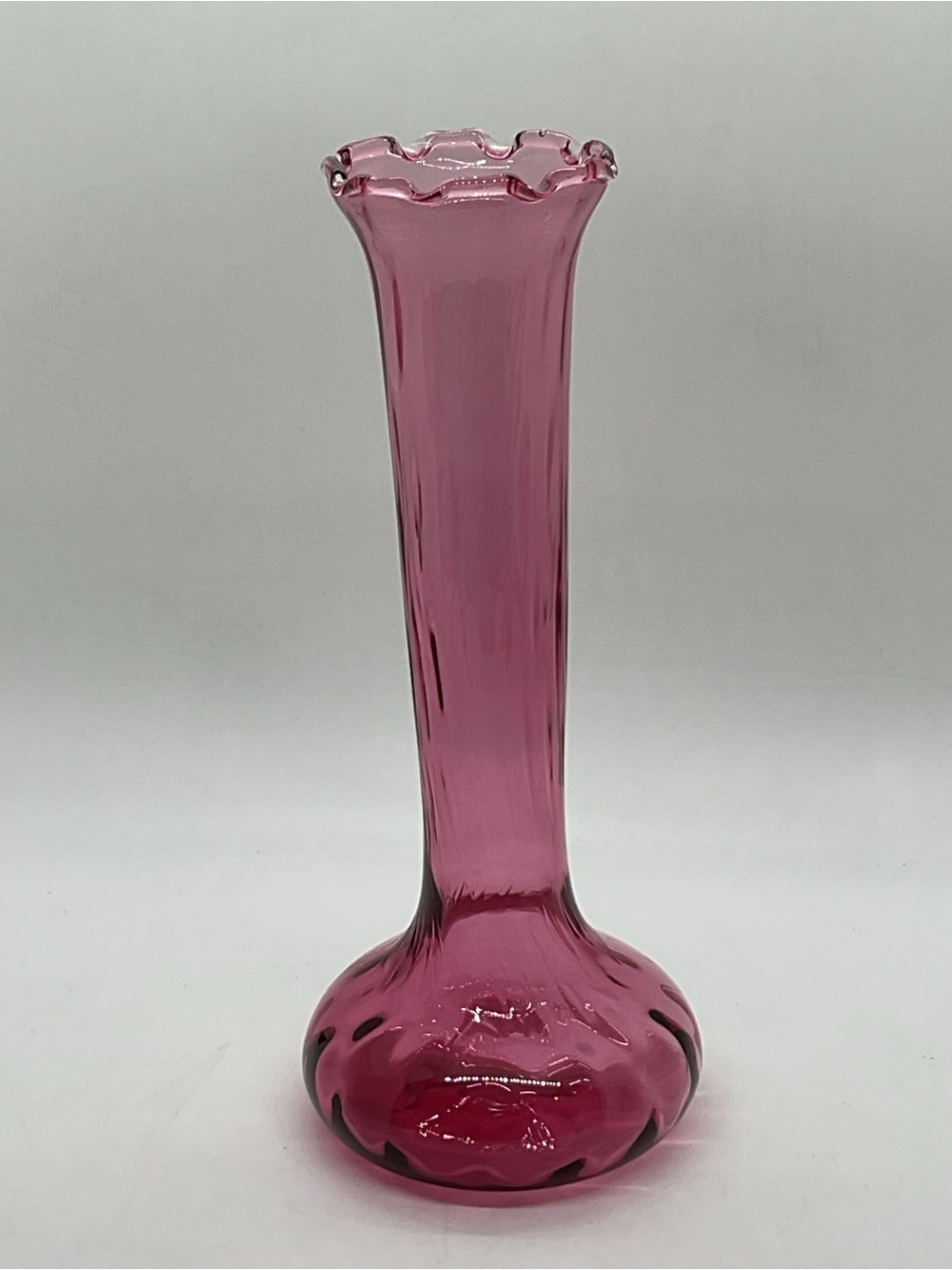 Vintage Pilgrim Cranberry Glass Bud Vase